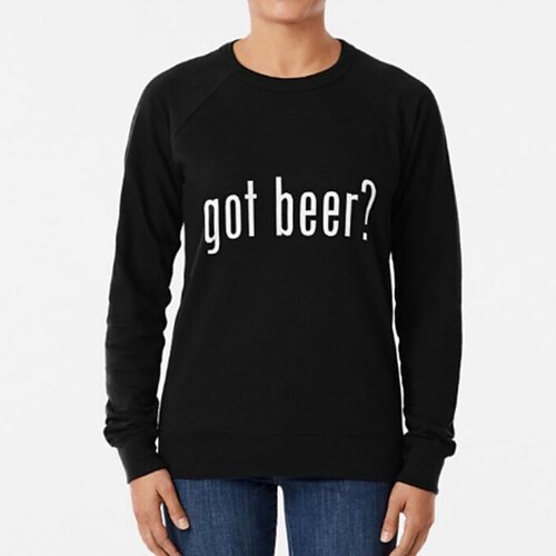 

Women's Sweatshirt Pullover Active Streetwear Monograms Print Black Text Beer Daily Round Neck Long Sleeve S M L XL XXL
