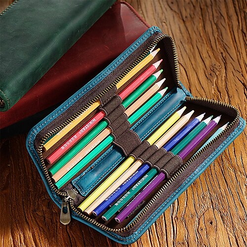 

PencilCasePenPouchMarkerBag Waterproof Wear-Resistant Multifunction Leather for School Office Student