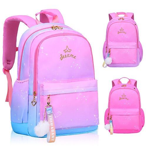 

Schulrucksack Bookbag Mehrfarbig für Schüler Mädchen Wasserdicht Hohe Kapazität Mit Wasserflaschentasche Nylon Schulranzen Rucksack Schulranzen 20 Zoll