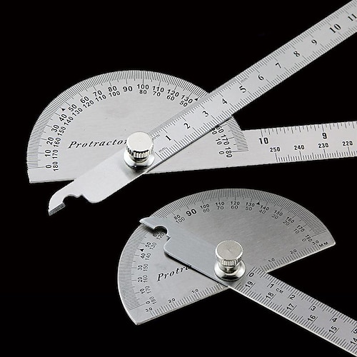 

Stainless Steel Angle Ruler Protractor Multi-functional Angle Gauge 180-degree Angle Ruler Measuring Tool Woodworking Ruler