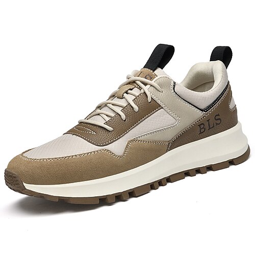 

Men's Oxfords Comfort Shoes Sporty Casual Outdoor Daily Running Shoes Walking Shoes Mesh Pigskin Booties / Ankle Boots Khaki Brown Color Block Spring Summer