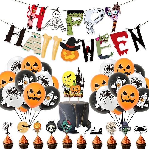 

1 set Halloween Pumpkin Ghost Festival / Party Banner Garland for Gift Decoration Party 7.097.09 inch Paper