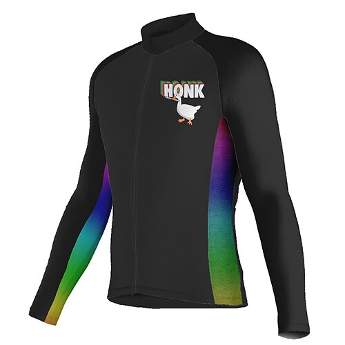 

21Grams Men's Cycling Jersey Long Sleeve Bike Top with 3 Rear Pockets Mountain Bike MTB Road Bike Cycling Breathable Quick Dry Moisture Wicking Reflective Strips Black Animal Polyester Spandex Sports