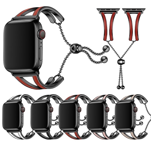 

Jewelry Bracelet Link Bracelet Compatible with Apple Watch band 38mm 40mm 41mm 42mm 44mm 45mm 49mm Waterproof Luxury Rugged Stainless Steel Strap Replacement Wristband for iwatch Series Ultra 8 7 6 5