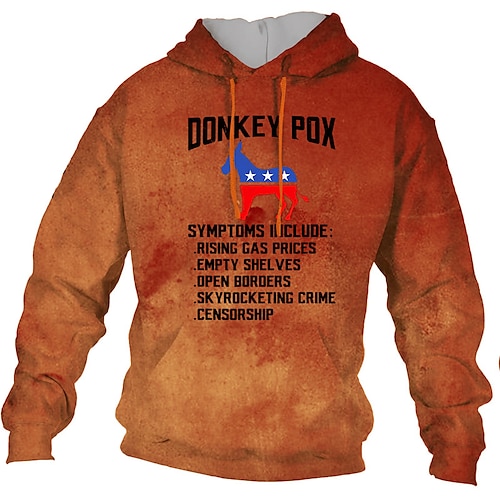 

Men's Unisex Hoodie Pullover Hoodie Sweatshirt Graphic Prints Letter Print Hooded Daily Sports 3D Print Designer Casual Hoodies Sweatshirts Long Sleeve Orange