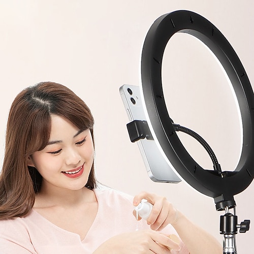 

LED Selfie Ring Light Photography Video Light 26cm Phone Stand Tripod Fill Light Dimmable Lamp Streaming