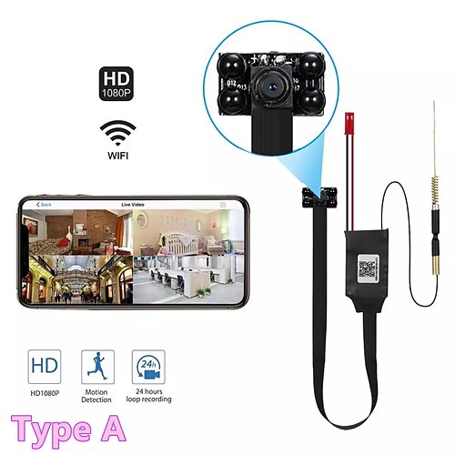 

1080P WIFI Hidden DIY Spy Camera Module Wireless IP Cam Mini Covert Nanny Security Cameras Split aerial photography model Infrared night vision