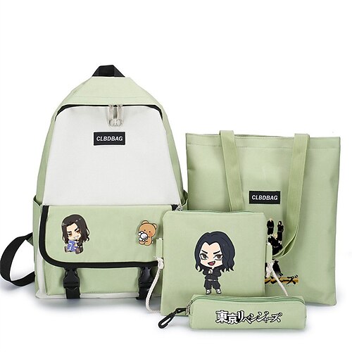 

Tokyo Avengers Four-piece Schoolbag Harajuku Style Large-capacity Student Backpack Outdoor Leisure Backpack