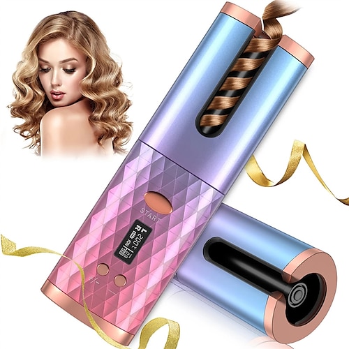 

Wireless Auto Curling Iron For Professional Hair Iron Curler USB Rechargeable Rotating Hair Curle Styling Tools