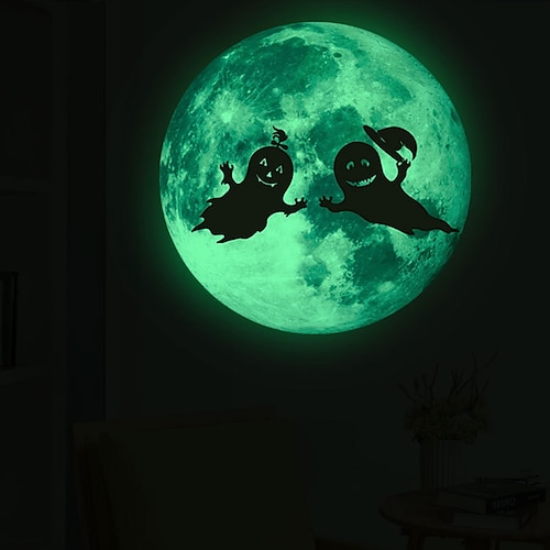 

Halloween Ghost Lovers Cartoon Wall Stickers Living Room / Kids Room & kindergarten Removable Pre-pasted PVC Home Decoration Wall Decal 1pc
