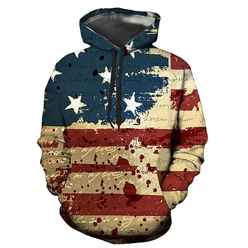 

Men's Unisex Pullover Hoodie Sweatshirt Hooded Graphic Prints National Flag Print Christmas Sports Outdoor Daily 3D Print Basic Streetwear Hoodies Sweatshirts Long Sleeve Khaki