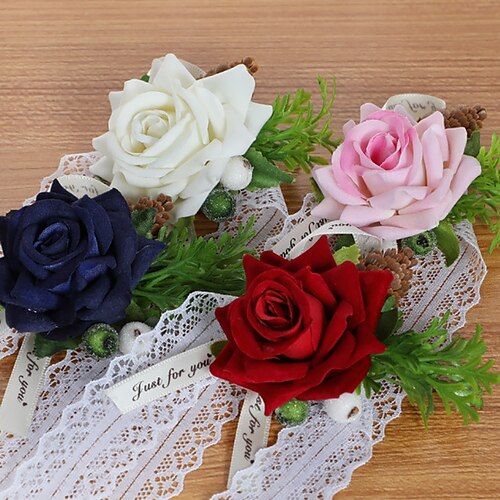 

Wedding wrist flowers Wrist Corsages Wedding / Wedding Party Artificial Flower Sweet