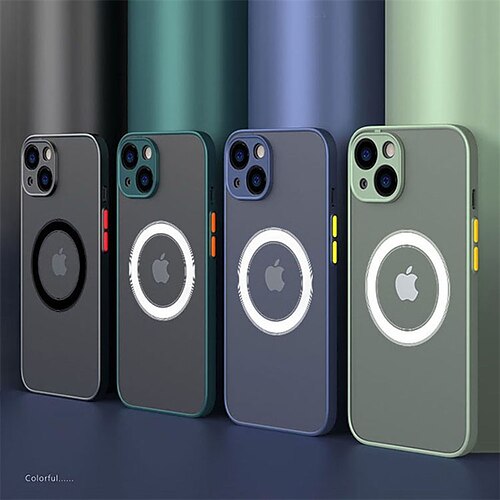 

Phone Case For Magsafe Luxury Magnetic Wireless Charging For iPhone 14 13 12 11 Pro Max Mini X XR XS Max Shockproof Armor Matte