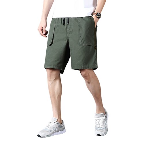 

Men's Chinos Shorts Pants Embroidered Multiple Pockets Elastic Drawstring Design Embroidery Solid Colored Comfort Breathable Calf-Length Sports Outdoor Daily 100% Cotton Chic Modern Casual / Sporty