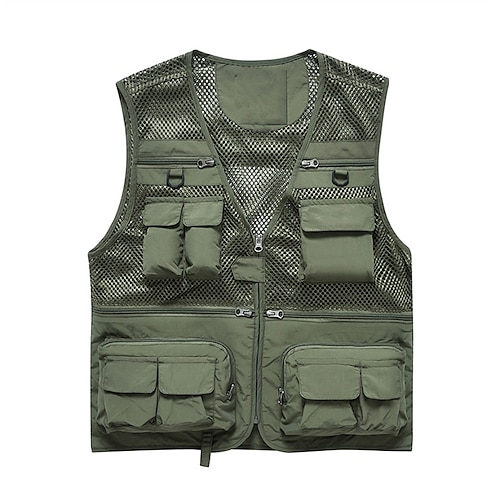 

Per uomo Gilet Traspirante Asciugatura rapida Esterno Strada Per eventi Cerniera A V Streetwear Moderno Informale Giacca Capispalla Colore puro Tasche Nero Verde militare Cachi