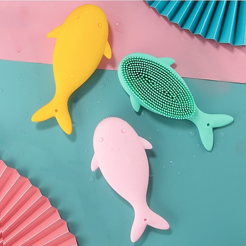 

Cartoon Silicone Bath Brush Diy Pet Baby Shampoo Scrub Brush Children Adult Cute Whale