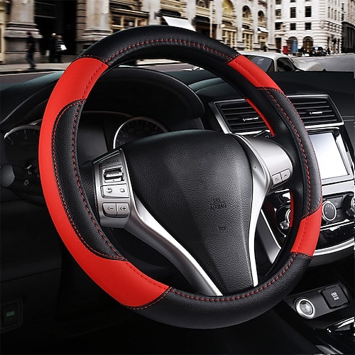 

Car Steering Wheel Cover Non-Slip Car Wheel Cover Protector Breathable Microfiber Leather Universal Fit for Most Cars