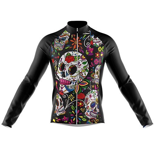 

Men's Cycling Jersey Long Sleeve Bike Jersey with 3 Rear Pockets Mountain Bike MTB Road Bike Cycling Cycling Breathable Ultraviolet Resistant Quick Dry Black Polyester Sports Clothing Apparel