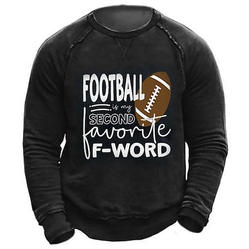

Men's Unisex Sweatshirt Pullover Graphic Prints Football Letter Print Daily Sports Holiday 3D Print Casual Streetwear Hoodies Sweatshirts White Black Dark Gray