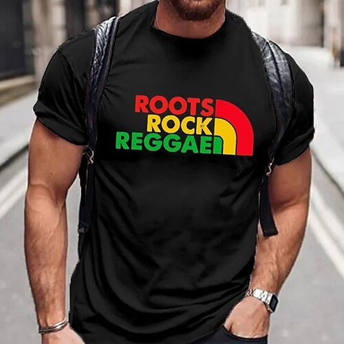 

Men's Unisex T shirt Tee Letter Graphic Prints Crew Neck Black Short Sleeve 3D Print Outdoor Street Print Tops Vintage Sports Casual Big and Tall / Summer / Summer