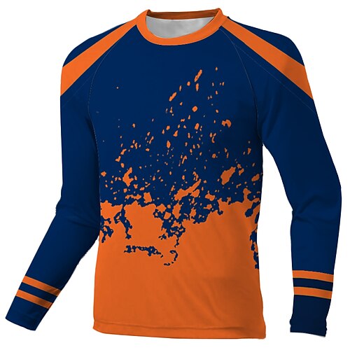 

Men's Downhill Jersey Long Sleeve Dark Blue Graffiti Bike Breathable Quick Dry Polyester Spandex Sports Graffiti Clothing Apparel / Stretchy