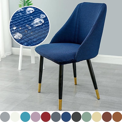 

Wingback Chair Velvet Cover Grey Black For Bar Coffe Patio Garden Washable Removable Chair Cover Party Home Hotel Slipcover Seat Cover Dining Chair
