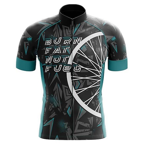 

21Grams Men's Cycling Jersey Short Sleeve Bike Top with 3 Rear Pockets Mountain Bike MTB Road Bike Cycling Breathable Quick Dry Moisture Wicking Reflective Strips Black Graphic Polyester Spandex