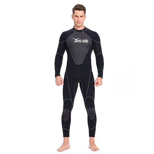 

YON SUB Men's Full Wetsuit 1.5mm SCR Neoprene Diving Suit Thermal Warm UPF50 High Elasticity Long Sleeve Full Body Back Zip Knee Pads - Swimming Diving Surfing Scuba Solid Colored Spring Summer