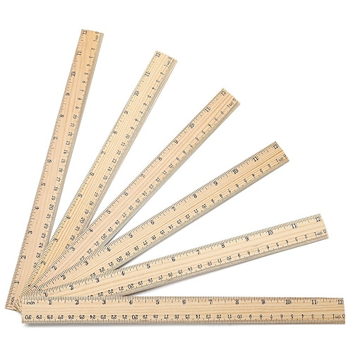 

10 Pack Wooden Ruler 12 Inch Rulers Bulk Wood Measuring Ruler Office Ruler 2 Scale