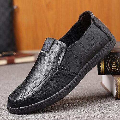 

Men's Loafers Slip-Ons Casual Daily PU Black Fall