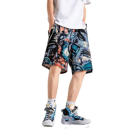 

Men's Chinos Shorts Pants Multiple Pockets Elastic Drawstring Design Print Stripe Graphic Prints Geometry Comfort Breathable Ankle-Length Party Beach Fashion Casual / Sporty 1 2 Micro-elastic