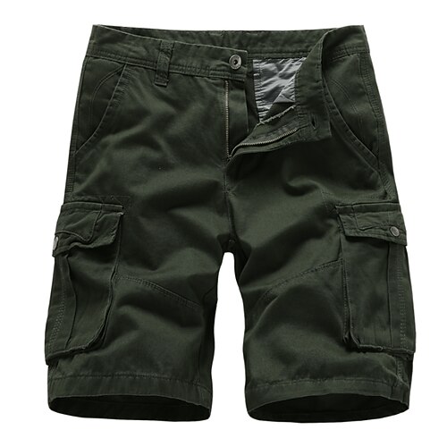 

Men's Chic Modern Casual / Sporty Chinos Shorts Zipper Multi Pocket Knee Length Pants Casual Leisure Sports Micro-elastic Plain Solid Colored Comfort Breathable Mid Waist Black Gray Army Green