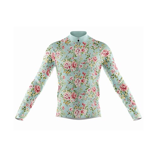 

Men's Cycling Jersey Long Sleeve Bike Jersey with 3 Rear Pockets Mountain Bike MTB Road Bike Cycling Cycling Breathable Ultraviolet Resistant Quick Dry Mint Green Polyester Sports Clothing Apparel