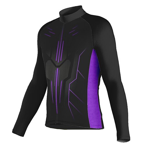 

21Grams Men's Cycling Jersey Long Sleeve Bike Top with 3 Rear Pockets Mountain Bike MTB Road Bike Cycling Breathable Quick Dry Moisture Wicking Reflective Strips Black Graphic Polyester Spandex Sports