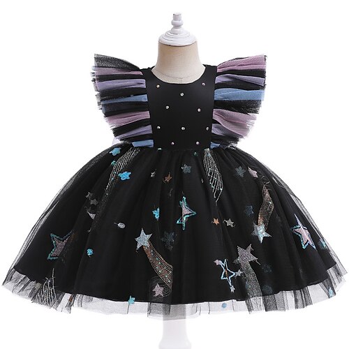 

Kids Little Girls' Dress colour A Line Dress Party Special Occasion Beaded Embroidered White Black Pink Knee-length Short Sleeve Princess Cute Dresses Spring Summer Slim 2-6 Years