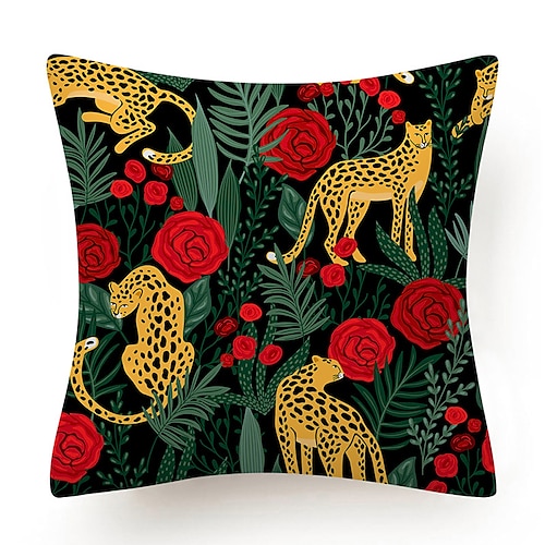 

Tropical Jungle Tiger Double Side Cushion Cover 1PC Soft Decorative Square Throw Pillow Cover Cushion Case Pillowcase for Bedroom Livingroom