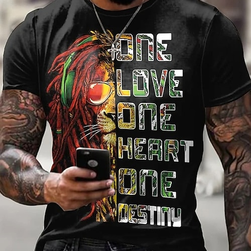 

Men's Unisex T shirt Tee Lion Graphic Prints Crew Neck Black 3D Print Outdoor Street Short Sleeve Print Clothing Apparel Vintage Sports Casual Big and Tall / Summer / Summer