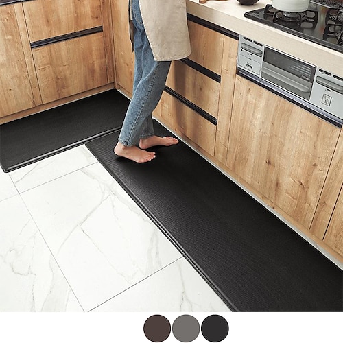 

1 Piece PU Kitchen Mat Cushioned Anti Fatigue Kitchen Rug Waterproof Non Slip Kitchen Rugs and Mats Standing Desk Mat Comfort Floor Mats for Kitchen House Sink Office