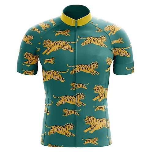 

Men's Cycling Jersey Short Sleeve Bike Tracksuit Jersey Top with 3 Rear Pockets Mountain Bike MTB Road Bike Cycling Cycling Breathable Reflective Strips Back Pocket Cyan Animal Sports Clothing Apparel