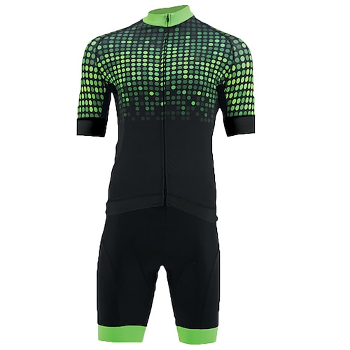 

Men's Short Sleeve Cycling Jersey with Bib Shorts Blue Bike 3D Pad Breathable Quick Dry Sports Graphic Clothing Apparel