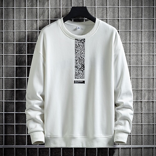 

Men's Pullover Full Zip Hoodie Graphic Patterned Tribal Print Sports Outdoor Daily Sports Hot Stamping Basic Casual Hoodies Sweatshirts White Black