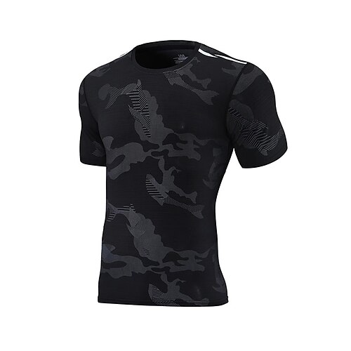 

Men's Compression Shirt Running Shirt Short Sleeve Tee Tshirt Athletic Spandex Breathable Quick Dry Moisture Wicking Gym Workout Running Active Training Sportswear Activewear Camo / Camouflage Black