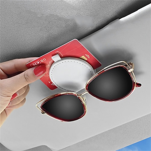 

1pcs Car Sun Visor Sunglasses Holder Suitable for Thin Glasses Prevent Glasses Falling Suitable for Thick Glasses Leather For SUV Truck Van