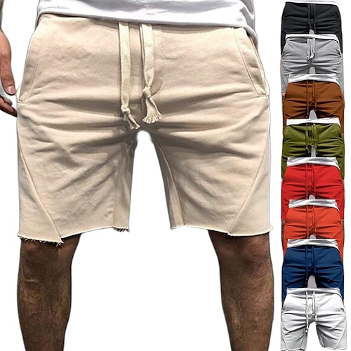 

Herre Løbeshorts Sweatshorts Lomme Snørelukning Underdele Atletisk atletiktøj Bomuld Åndbart Blød Basketbold Løb Løbe Sportstøj Sportstøj Ensfarvet Hvid Sort Grøn / Mikroelastisk