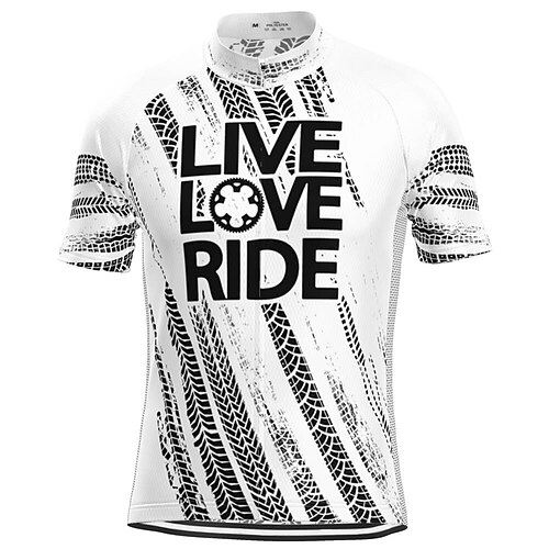 

21Grams Men's Cycling Jersey Short Sleeve Bike Top with 3 Rear Pockets Mountain Bike MTB Road Bike Cycling Breathable Quick Dry Moisture Wicking Reflective Strips White Polyester Spandex Sports