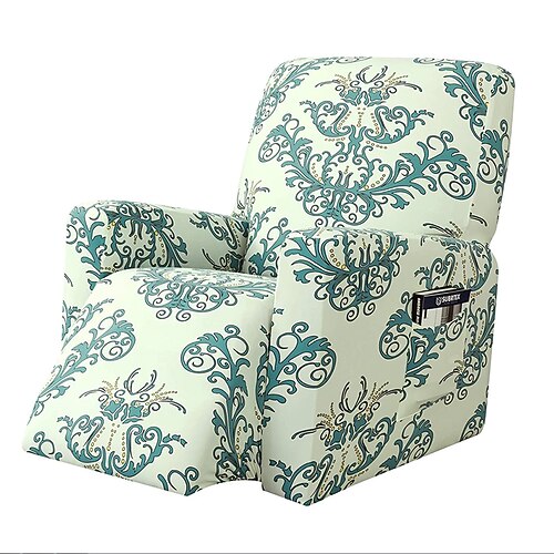 

Recliner Slipcovers Super Stretch Floral Printed Sofa Couch Cover Non Slip 1-Piece Lazy Boy Chair Covers Furniture Protector Leather Recliner Chair Cover with Side Pocket for Living Room