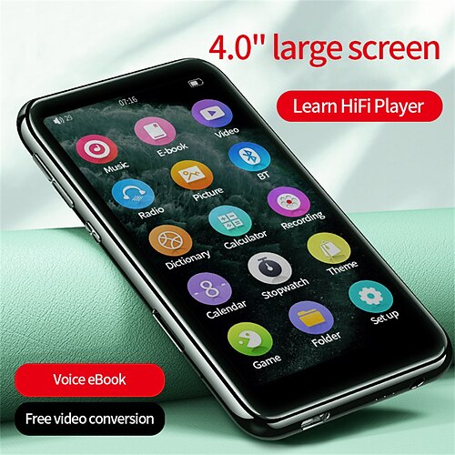 

M1 MP3 Player Support Bluetooth 5.0 with High Resolution and Full Touch Screen Built-in Speaker HiFi Lossless Sound MP4 Touch Game MP5 MP6 Music Player