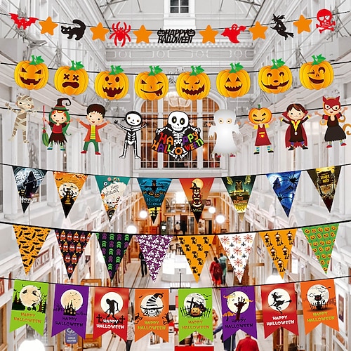 

Decorate Halloween Paper Flag-raising Party Shopping Mall Bar Ktv Scene Atmosphere Decorations