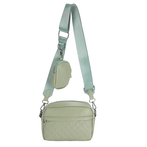 

Women's Crossbody Bag PU Leather Zipper Solid Color Daily Going out Green White Black Brown