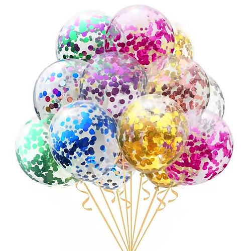 

100 PCS Birthday Anniversary Glittery Festival / Party Balloon for Gift Decoration Party Waterproof 12 inch Emulsion